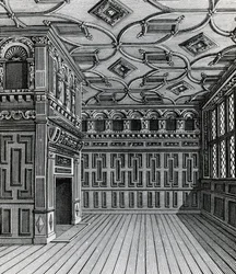 Um Apartamento Superior da mesma Mansão Magnífica, publicado na "Topografia Antiga de Londres" de Smith, 1815